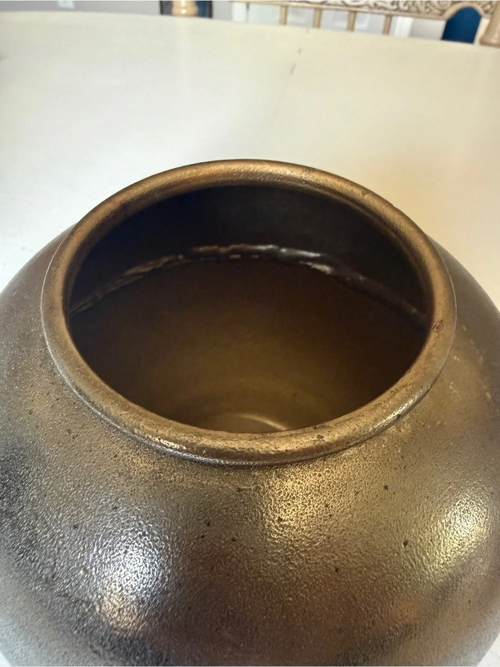 Metallic Bronze Decorative Round Vase / Urn